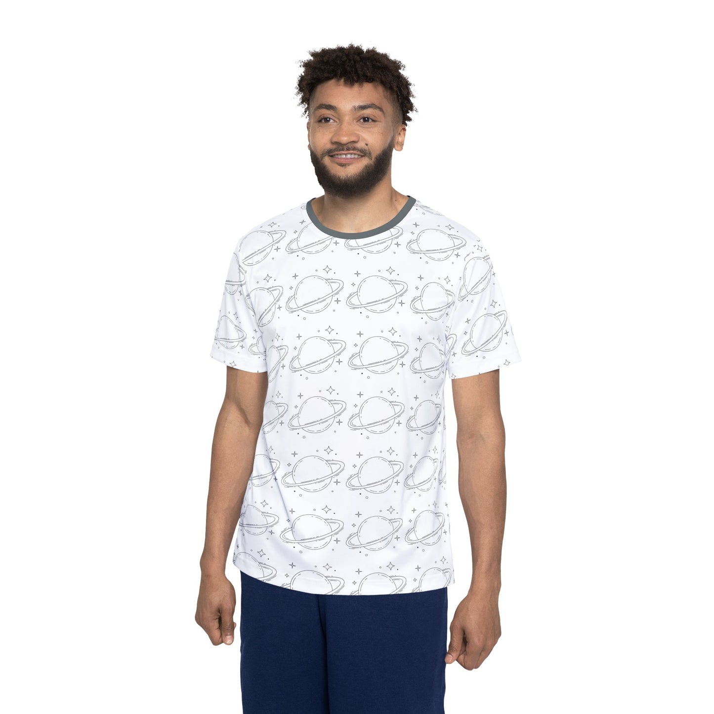 Men's Space-Themed Sports Jersey - Stylish and Comfortable Tee for Sports . cosmic