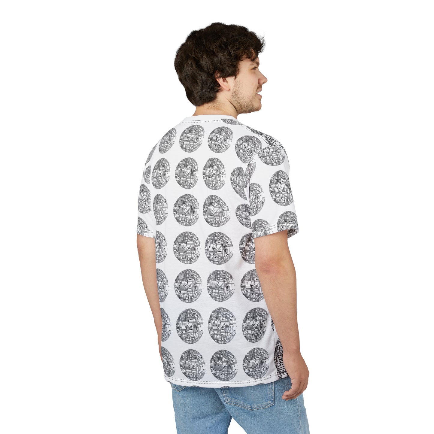 Tech-Inspired Unisex Cut & Sew Tee - Modern Circuit Design