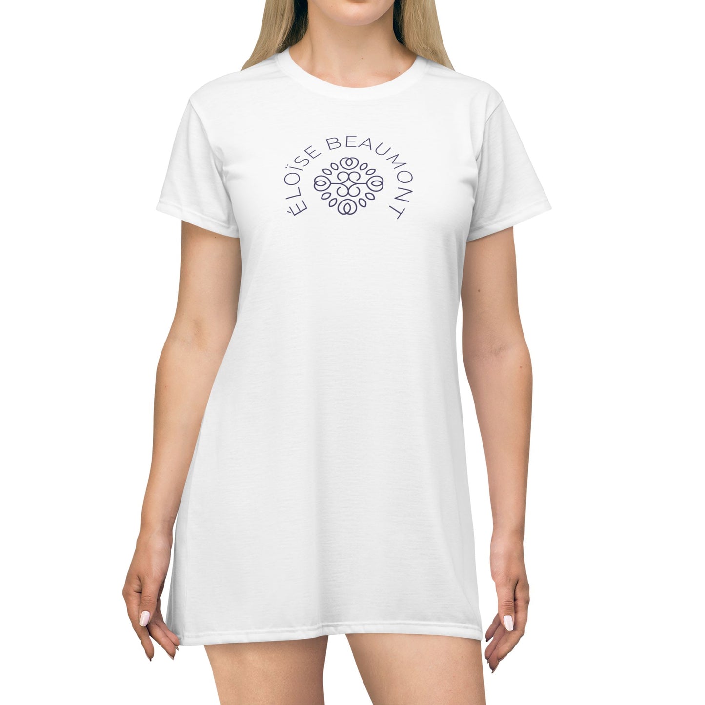 White T-Shirt Dress with Eloise Beaumont Design - Casual Chic Fashion