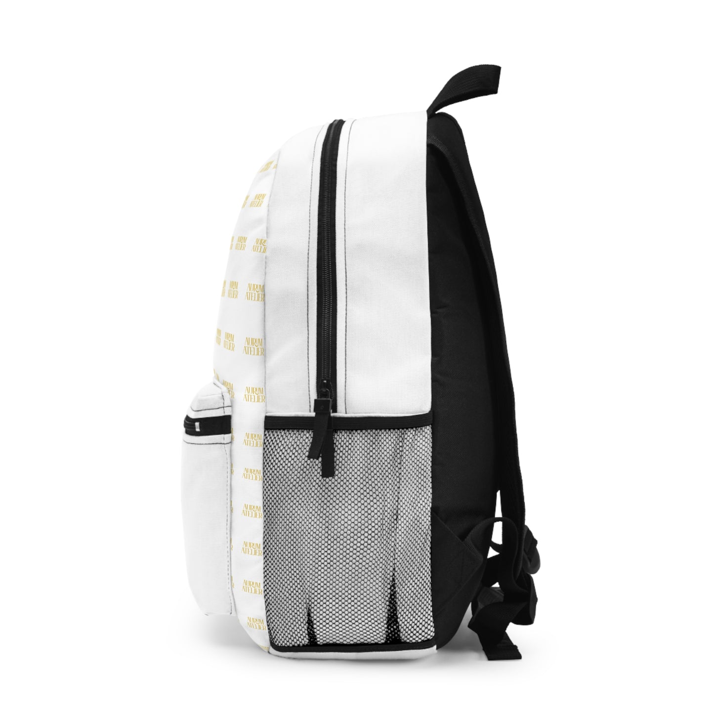 AURUM ATELIER Stylish White Backpack with Gold Aurum Atelier Design