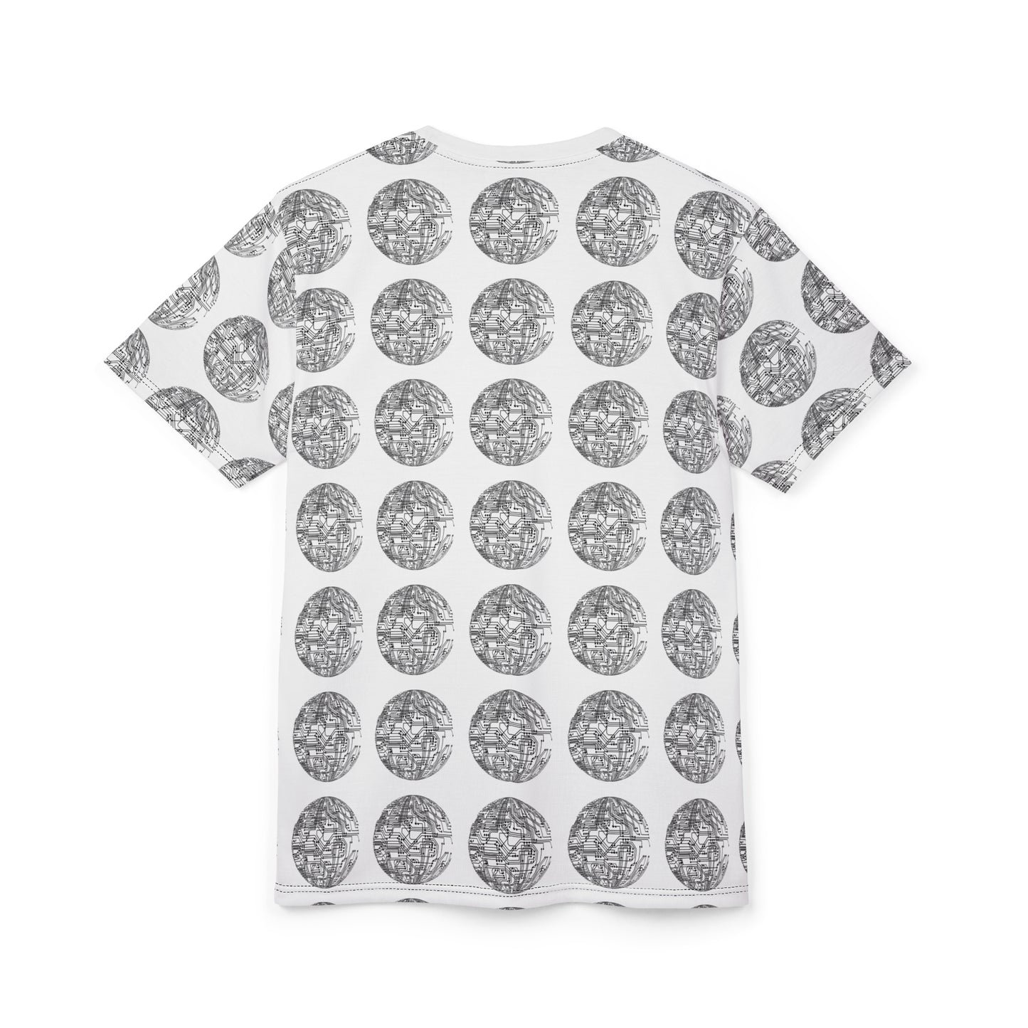 Tech-Inspired Unisex Cut & Sew Tee - Modern Circuit Design