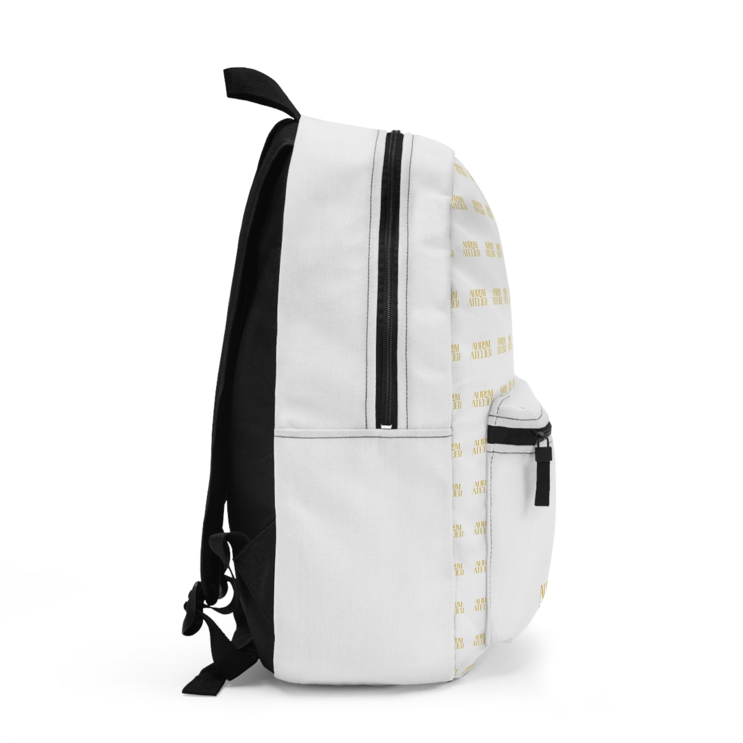 AURUM ATELIER Stylish White Backpack with Gold Aurum Atelier Design