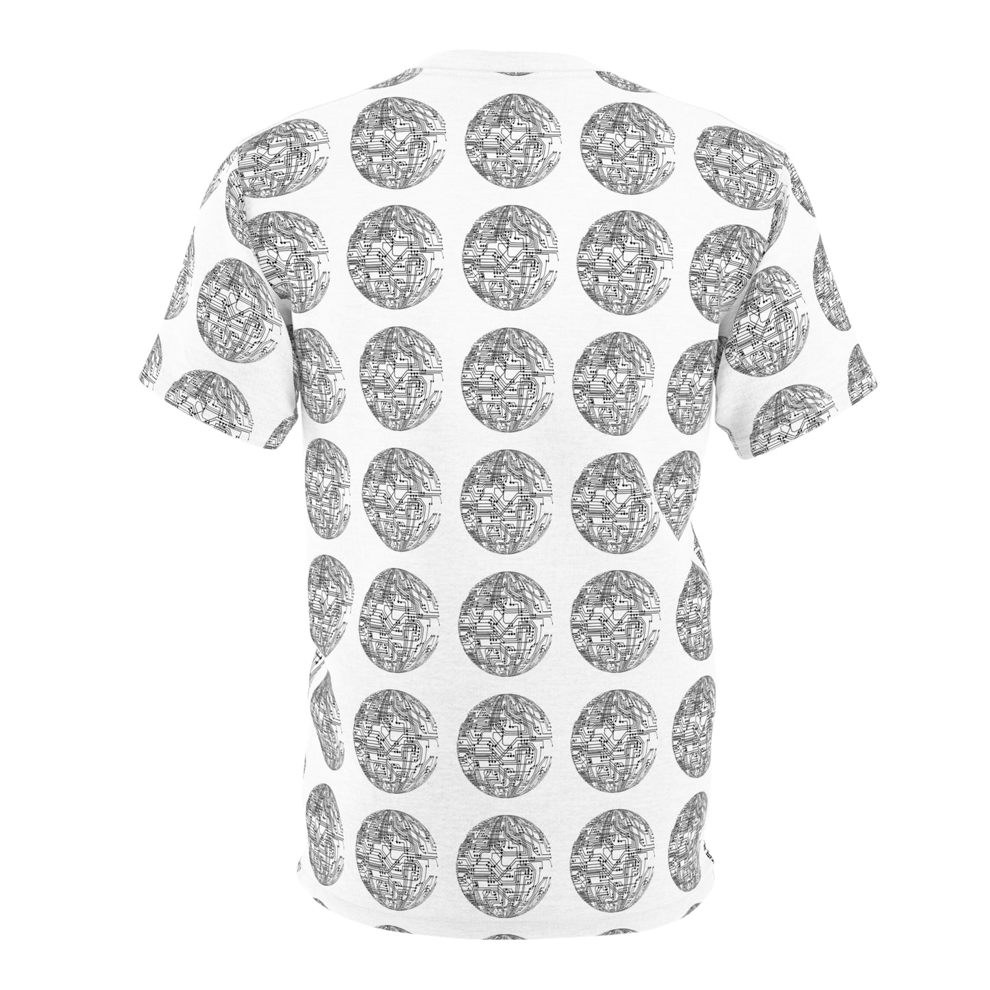 Tech-Inspired Unisex Cut & Sew Tee - Modern Circuit Design