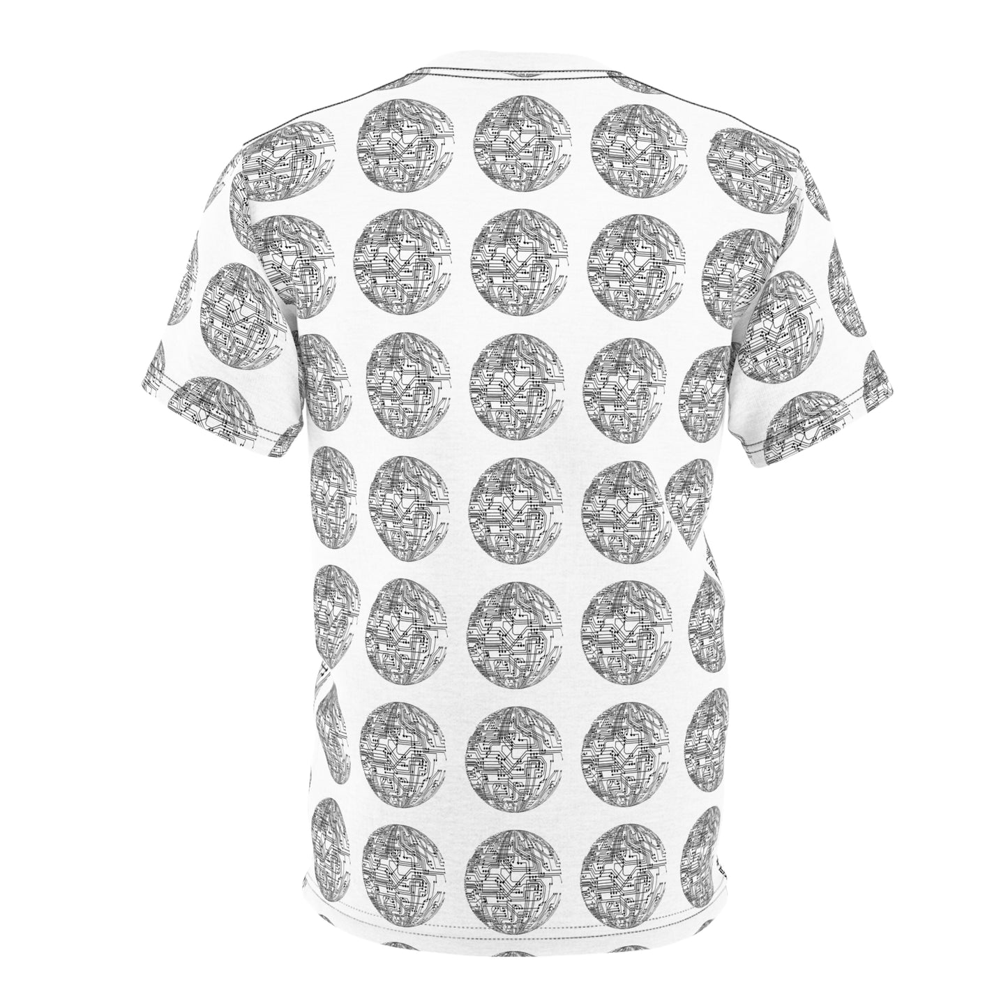 Tech-Inspired Unisex Cut & Sew Tee - Modern Circuit Design
